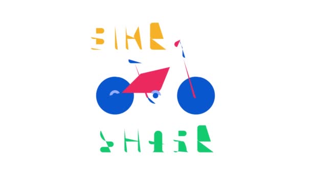 Bisiklet Paylaşımı İş Simgesi Canlandırması — Stok video