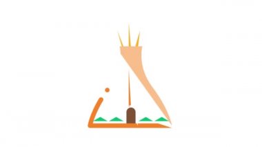 Çöl Kumlu Peyzaj Simgesi Canlandırması