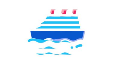 Deniz Limanı Taşımacılık Simgesi Canlandırması