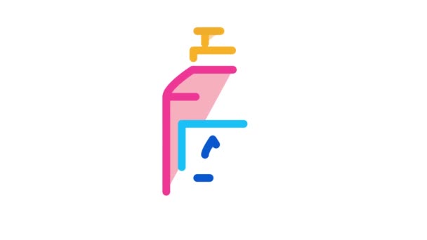 Flüssigseife Flasche Icon Animation — Stockvideo