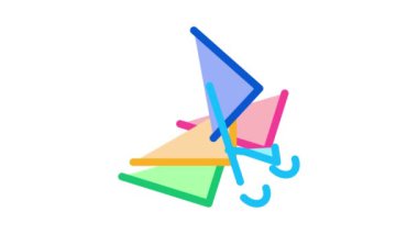 Anaokulu eğitimi makasları kes Simge Canlandırması