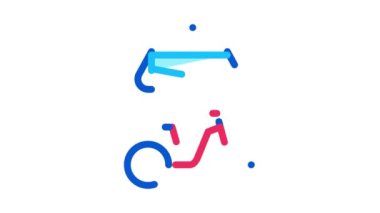 ofis ulaşım bisikleti ve dosya simgesi canlandırması