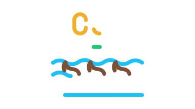 Su Simgesi Canlandırmalı kahve çekirdekleri