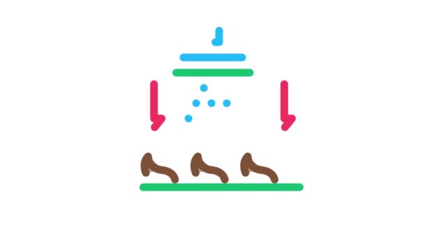 Lavagem de grãos de café Ícone Animação — Vídeo de Stock
