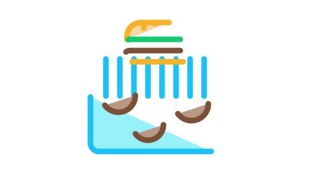 Mięso bbq dla burger Icon Animation — Wideo stockowe