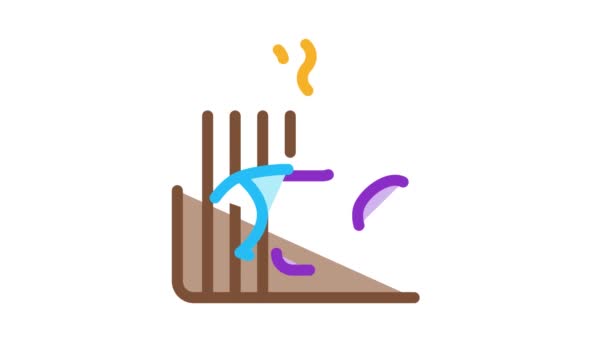 Gotowanie ryby bbq Icon Animacja — Wideo stockowe