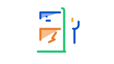 Elektro araba şarj istasyonu Simge Canlandırması