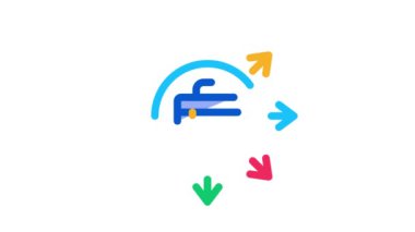 dosya ve oklar farklı yönlere simge canlandırması