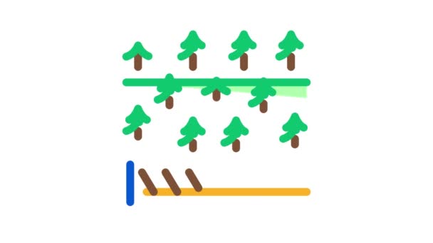 Überlappende Wald Icon Animation — Stockvideo