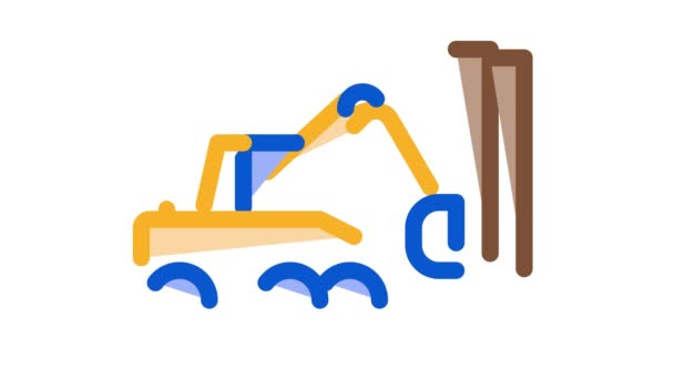 Logging machine pictogram Animatie — Stockvideo