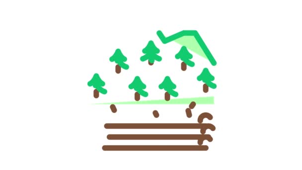 Bosbouw Icoon Animatie — Stockvideo