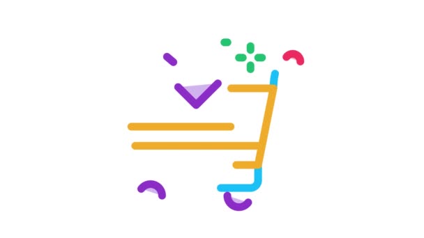 Etiqueta do carrinho de compras Icon Animation — Vídeo de Stock