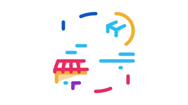 Shop Kreis Pfeilwürfel Icon Animation — Stockvideo