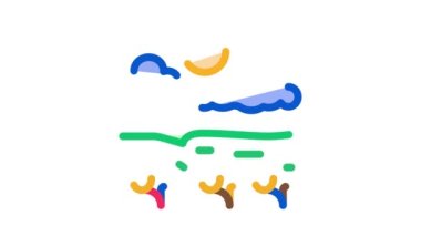 Yürüyüş Turizm Doğa Simgesi Canlandırması