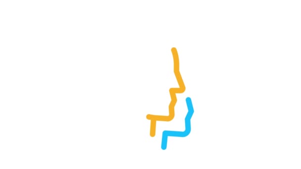 Cabeça humana cópia silhueta Ícone Animação — Vídeo de Stock