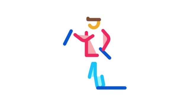 Skifahrer-Ikone Animation — Stockvideo