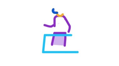 Gözlüklü adam sanal gerçeklik simgesi animasyonunu öğreniyor