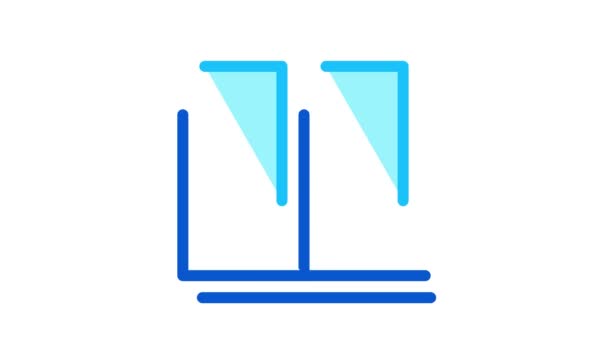 Two-half window Icon Animation — Stock Footage Two-half window Icon Animation Royalty Free Stock Video
