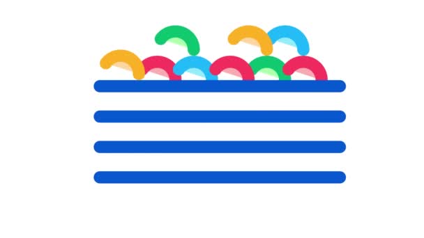 Bazén s barevnými kuličkami Icon Animation — Stock video