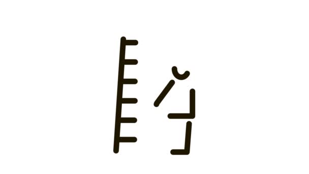 Humano com escada Ícone Animação — Vídeo de Stock