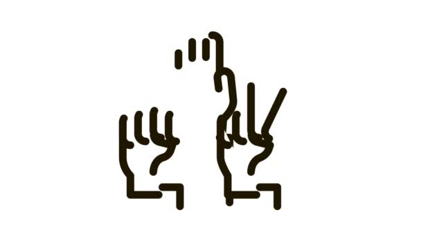 Ludzkie ręce wyścig gesty Ikona Animacja — Wideo stockowe