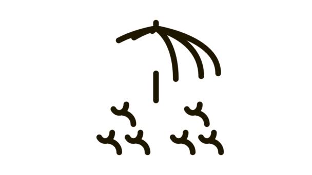 Menselijke bescherming paraplu pictogram animatie — Stockvideo