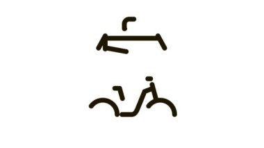 ofis ulaşım bisikleti ve dosya simgesi canlandırması