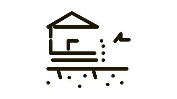 House destrucishes with wind Icon Animation — Stok Video