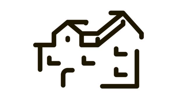 Casa tipo de telhado Ícone Animação — Vídeo de Stock