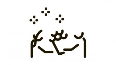 Erkek kıza çiçek verir Simge Canlandırması