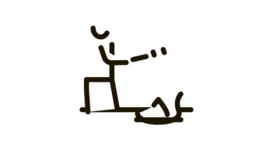 Kamp ateşinde insan yemekleri Simge Canlandırması