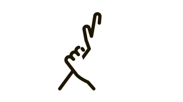 Hand halten Armstopp getroffen Icon Animation — Stockvideo
