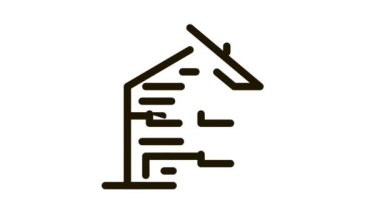 Kayak merkezi kabin binası Simge Canlandırması