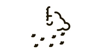 kış düşük sıcaklık ve kar simgesi canlandırması