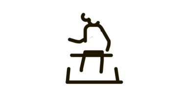 Gözlüklü adam sanal gerçeklik simgesi animasyonunu öğreniyor