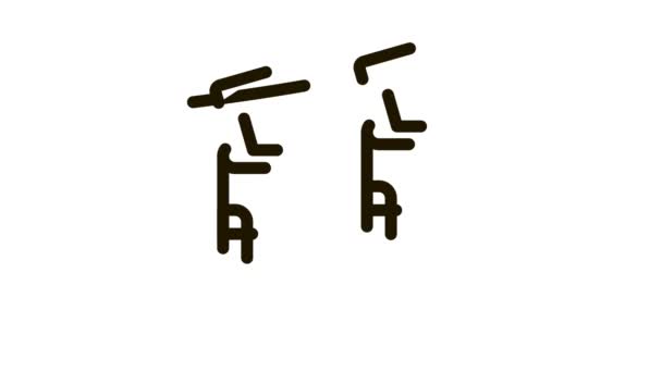 滑雪场椅子升降Icon动画 — 图库视频影像