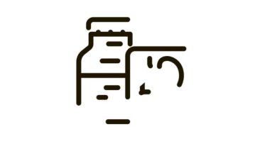 Mide simgesi canlandırması için ilaç şişesi