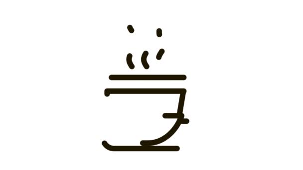 熱いお茶のカップアイコンアニメーション — ストック動画