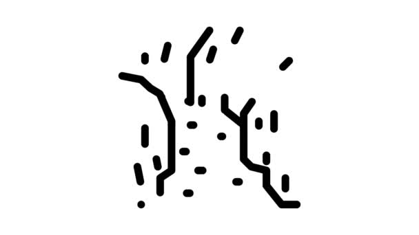 様々な種類の木々の間を流れる川アイコンアニメーション — ストック動画