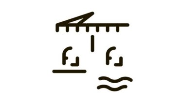 Güneş şemsiyesi altındaki yerler Simge Canlandırması