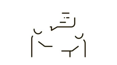 İki kişinin diyaloğu Simge Canlandırması