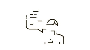 Erkek İşçi Konuşma Simgesi Canlandırması