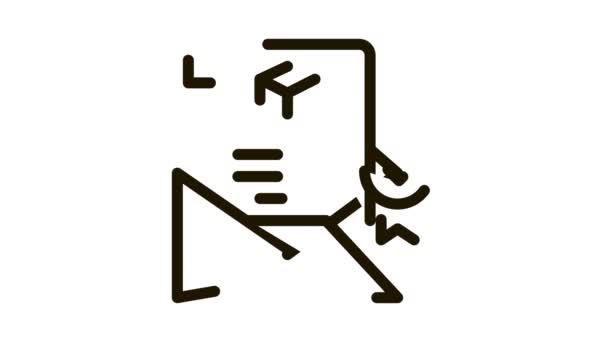Animace ikon oznamovacího dopisu balíčku — Stock video