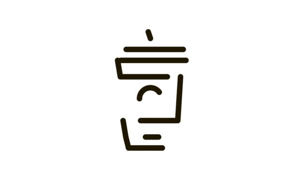 Drink met stro Icon Animation — Stockvideo