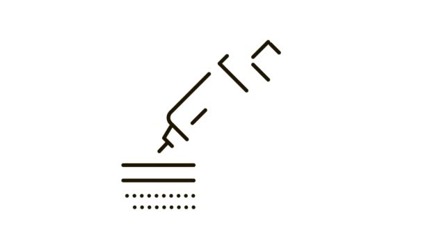 Inyección de jeringa debajo del icono de la piel ilustración del esquema — Vídeos de Stock