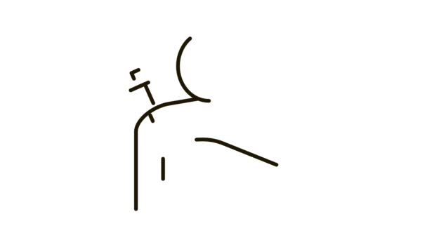 Inyección en hombro icono esquema ilustración — Vídeo de stock