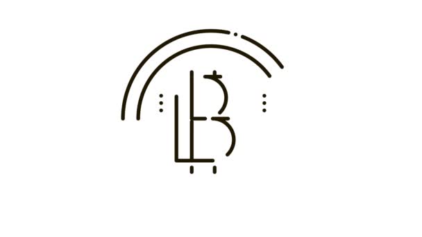Bitcoin coin Icône animation — Video