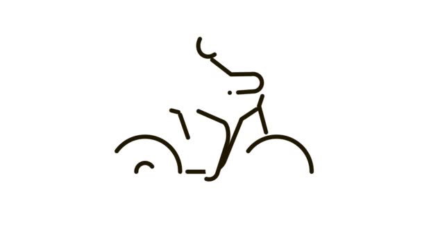 Man on Bicycle Icon Animacja — Wideo stockowe