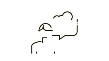 Erkek Konuşur Duman Simgesi Canlandırması