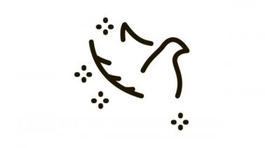 Uçan Güvercin Işıldayan Simge İnce Çizgisi